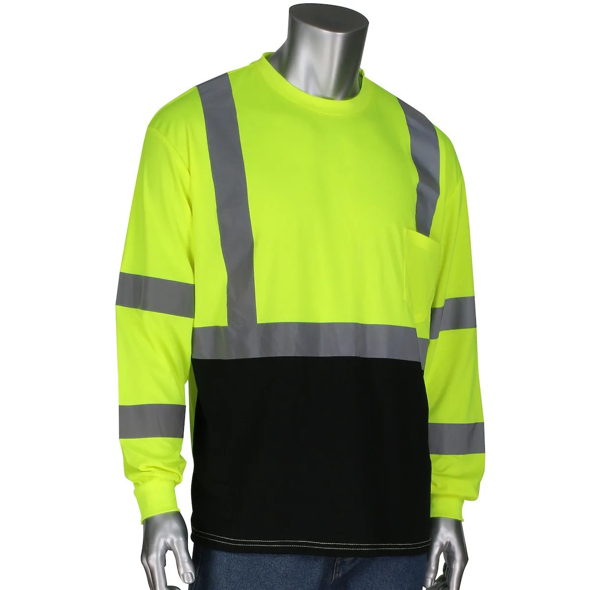 PIP ANSI Type R Class 3 Black Bottom Shirt w/50  UPF 313-1390B