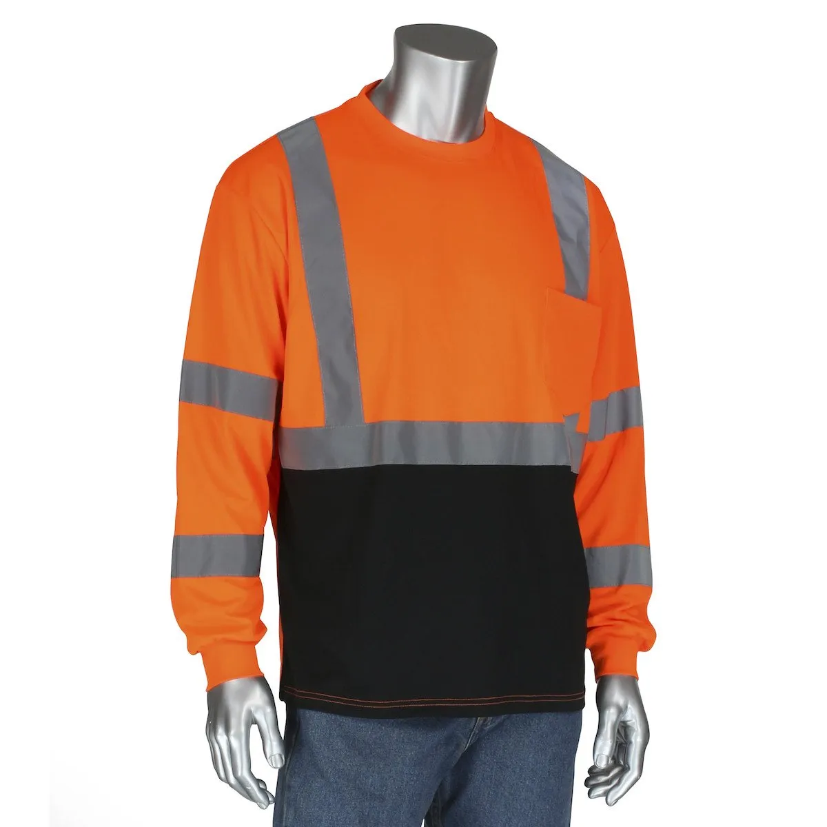 PIP ANSI Type R Class 3 Black Bottom Shirt w/50  UPF 313-1390B