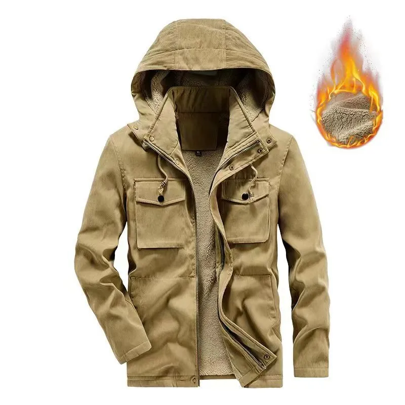 Plus Size Workwear Thermal Hooded Cotton Coat Jacket Plus Size Workwea