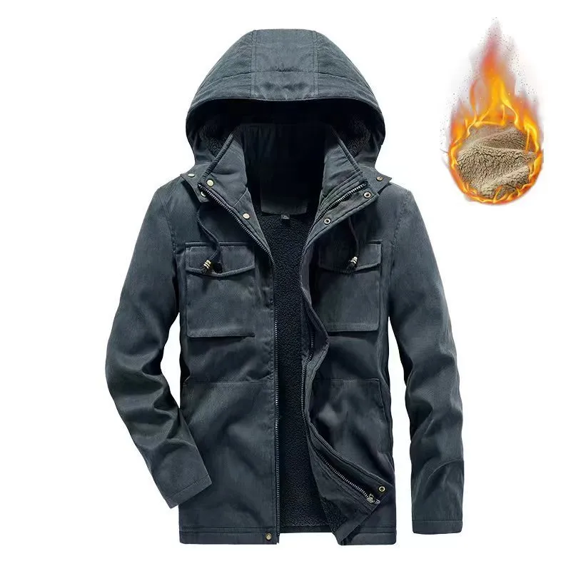 Plus Size Workwear Thermal Hooded Cotton Coat Jacket Plus Size Workwea