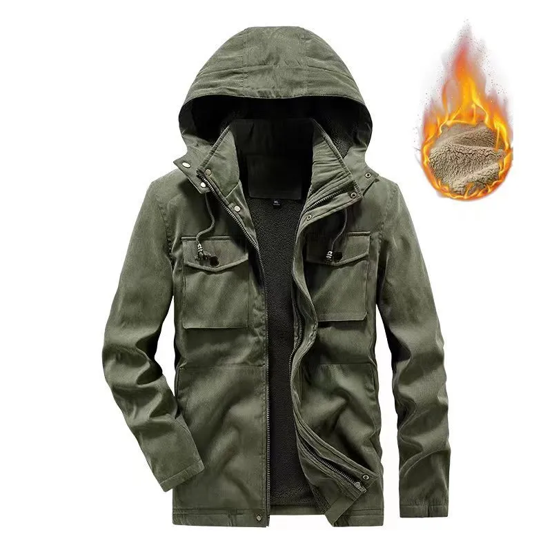 Plus Size Workwear Thermal Hooded Cotton Coat Jacket Plus Size Workwea