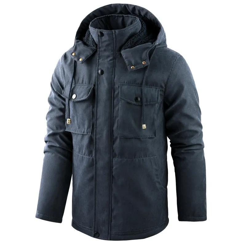 Plus Size Workwear Thermal Hooded Cotton Coat Jacket Plus Size Workwea