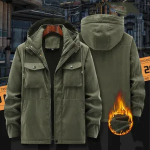 Plus Size Workwear Thermal Hooded Cotton Coat Jacket Plus Size Workwea