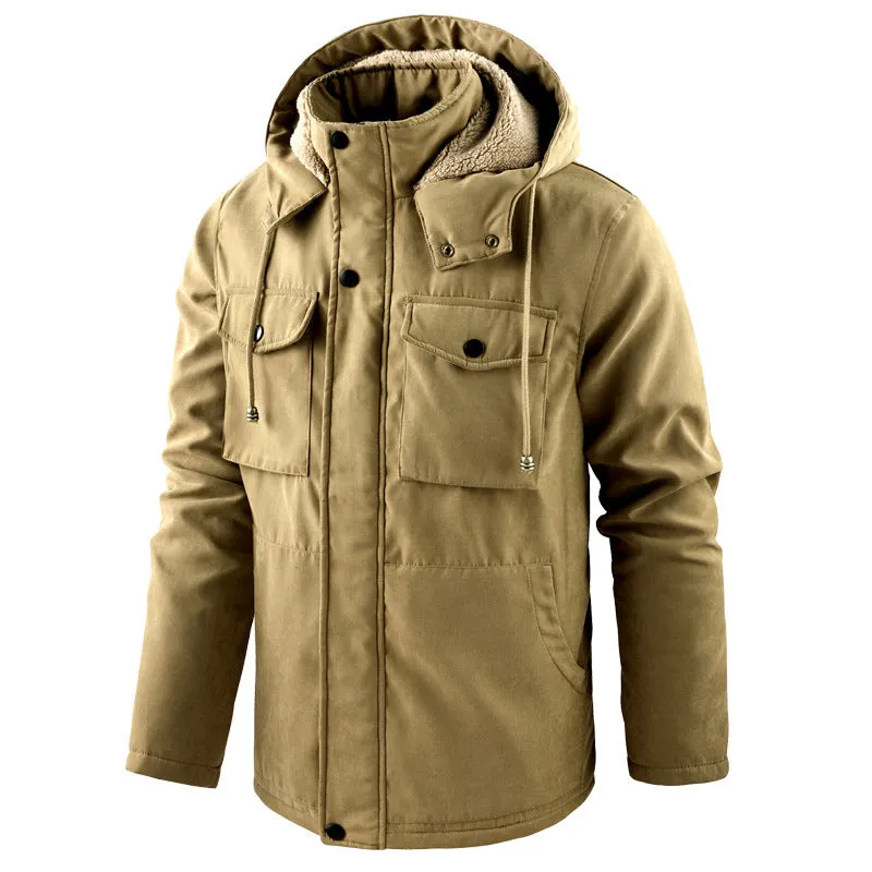 Plus Size Workwear Thermal Hooded Cotton Coat Jacket Plus Size Workwea