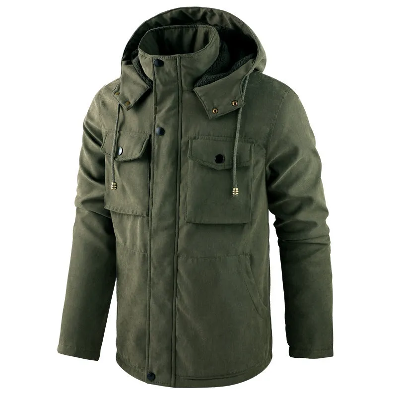 Plus Size Workwear Thermal Hooded Cotton Coat Jacket Plus Size Workwea
