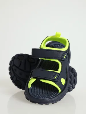 Pre-Boys Double Velcro Adventure Sandal - Navy