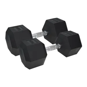 Pro Hex Dumbbells-Rubber Coated (2x25kg)