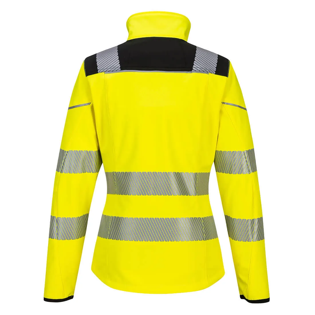 PW3 Hi-Vis Women's Softshell Jacket - Waterproof, Breathable, Reflective, Adjustable Fit, Ideal Workwear for Women