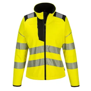 PW3 Hi-Vis Women's Softshell Jacket - Waterproof, Breathable, Reflective, Adjustable Fit, Ideal Workwear for Women