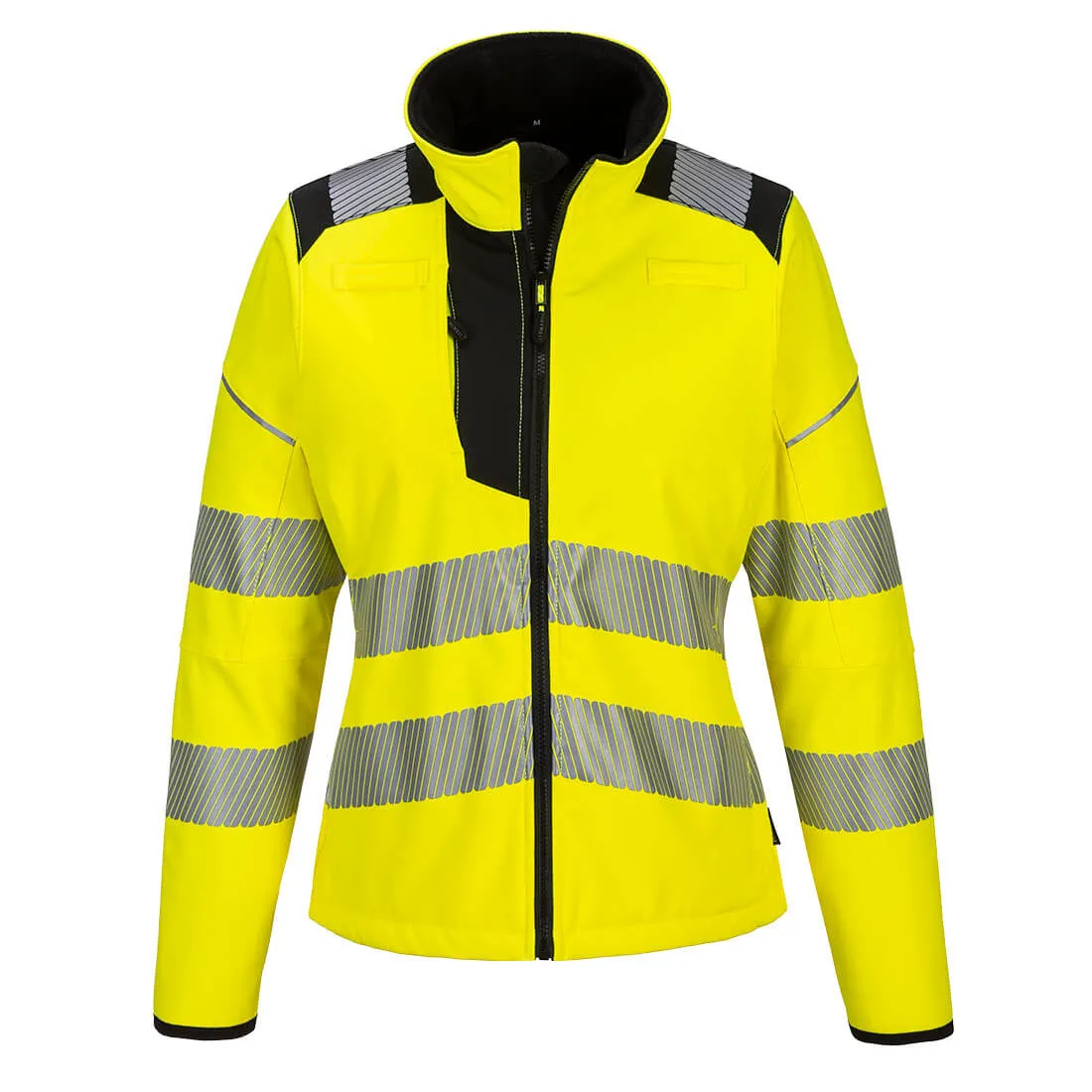 PW3 Hi-Vis Women's Softshell Jacket - Waterproof, Breathable, Reflective, Adjustable Fit, Ideal Workwear for Women