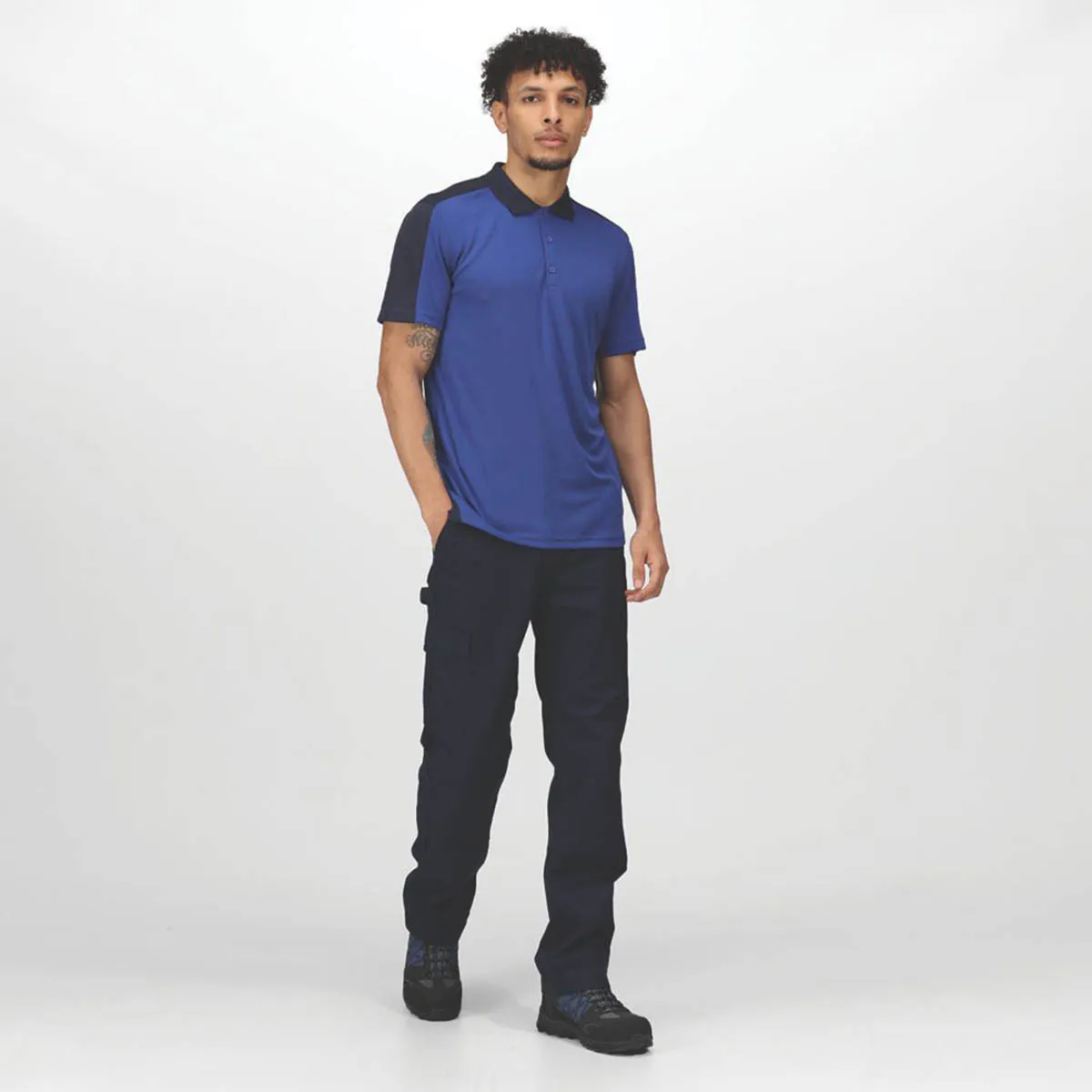 Regatta Mens Work Trousers Cargo Navy Classic Fit Pockets Comfort 44" W 29" L