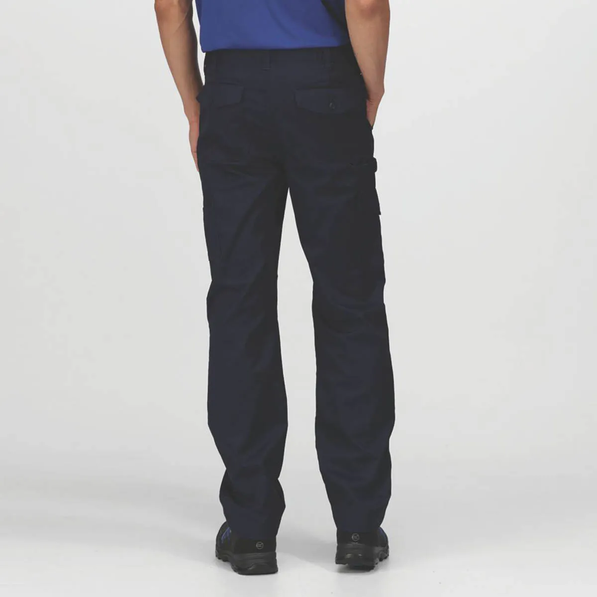 Regatta Mens Work Trousers Cargo Navy Classic Fit Pockets Comfort 44" W 29" L
