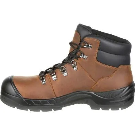 Rocky Men's Worksmart 6" Composite Toe Metguard Waterproof Work Boot Brown RKK0266
