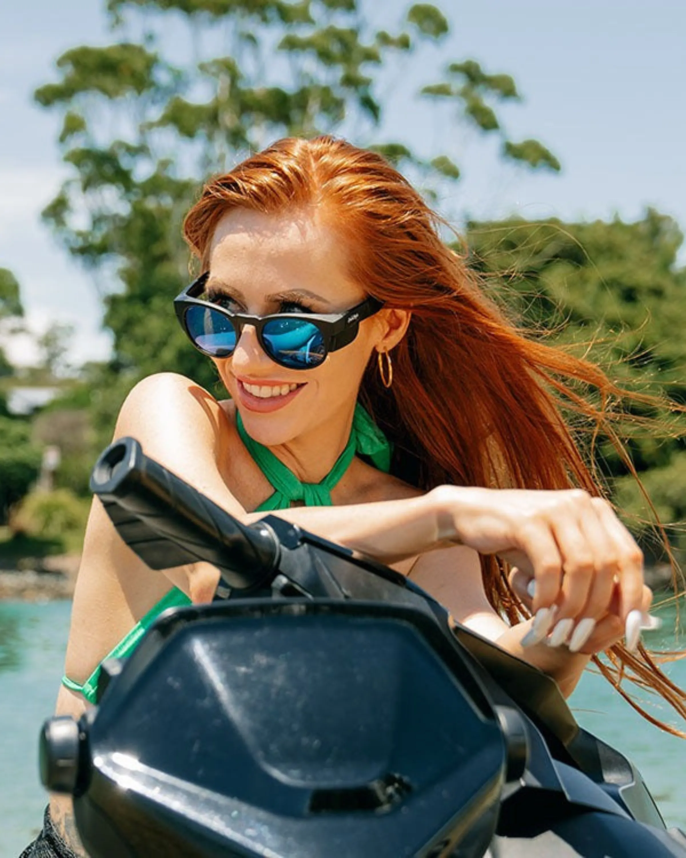 SafeStyle Cruisers Matte Black Frame Mirror Blue Polarised Lens