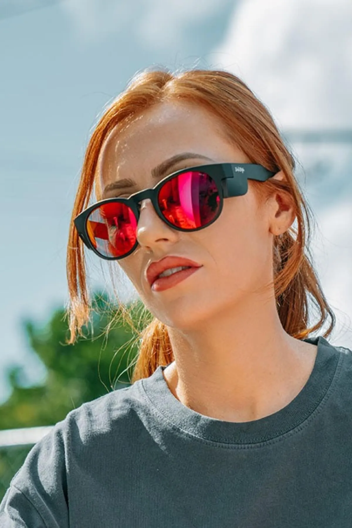 SafeStyle Cruisers Matte Black Frame Mirror Red Polarised Lens