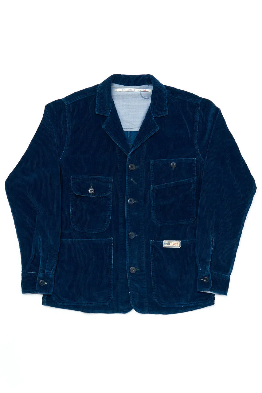 Scarti Lab Work Jacket 405-SH454 Indigo Corduroy Stone Wash