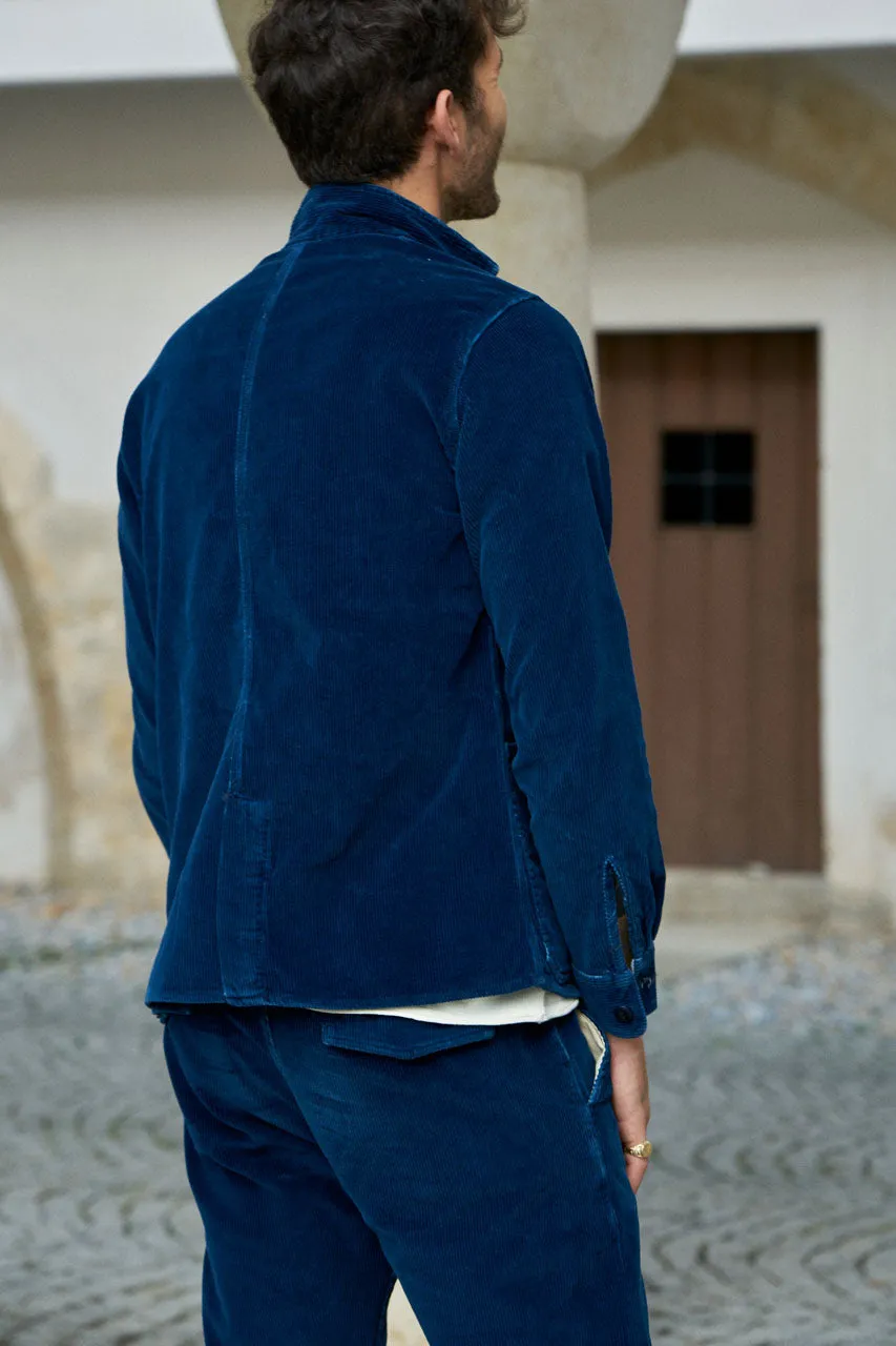 Scarti Lab Work Jacket 405-SH454 Indigo Corduroy Stone Wash