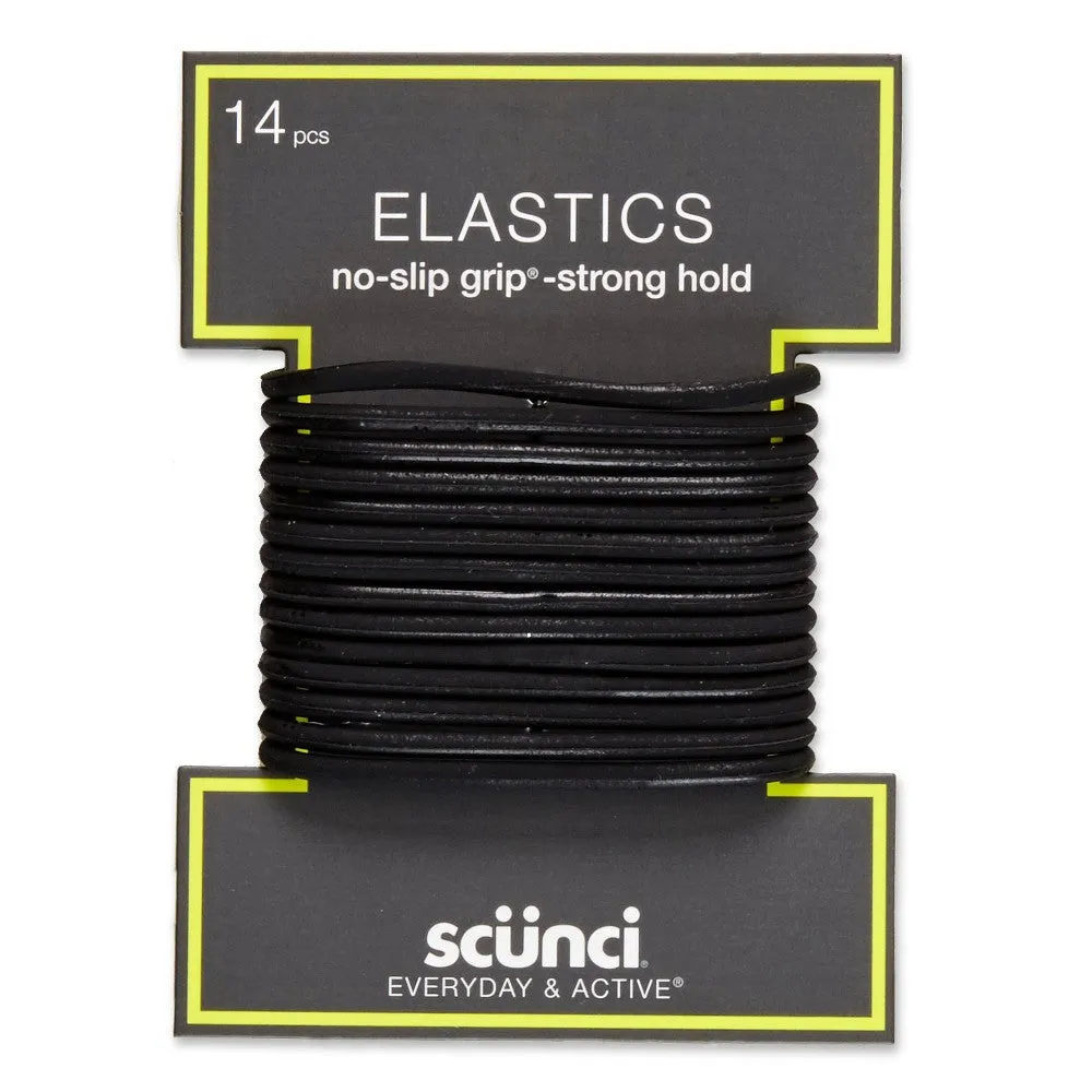 Scunci No Slip Grip Elastics Black 5mm