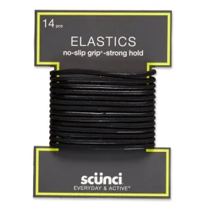 Scunci No Slip Grip Elastics Black 5mm