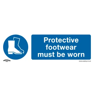 Sealey Mandatory Safety Sign - Protective Footwear Must Be Worn - Rigid Plastic