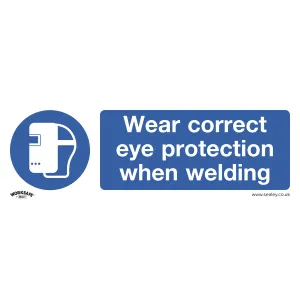 Sealey Mandatory Safety Sign - Wear Eye Protection When Welding - Rigid Plastic