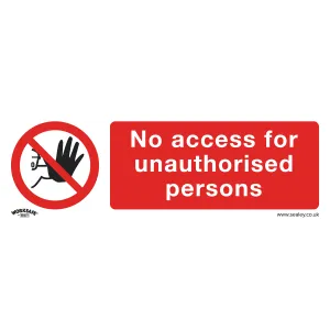 Sealey Prohibition Safety Sign - No Access - Rigid Plastic