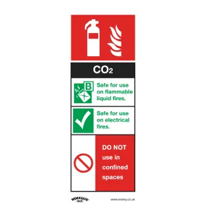 Sealey Safe Conditions Safety Sign - CO2 Fire Extinguisher - Rigid Plastic