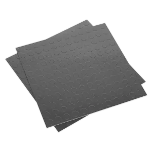 Sealey Vinyl Floor Tile with Peel & Stick Backing - Silver Coin Pack of 16