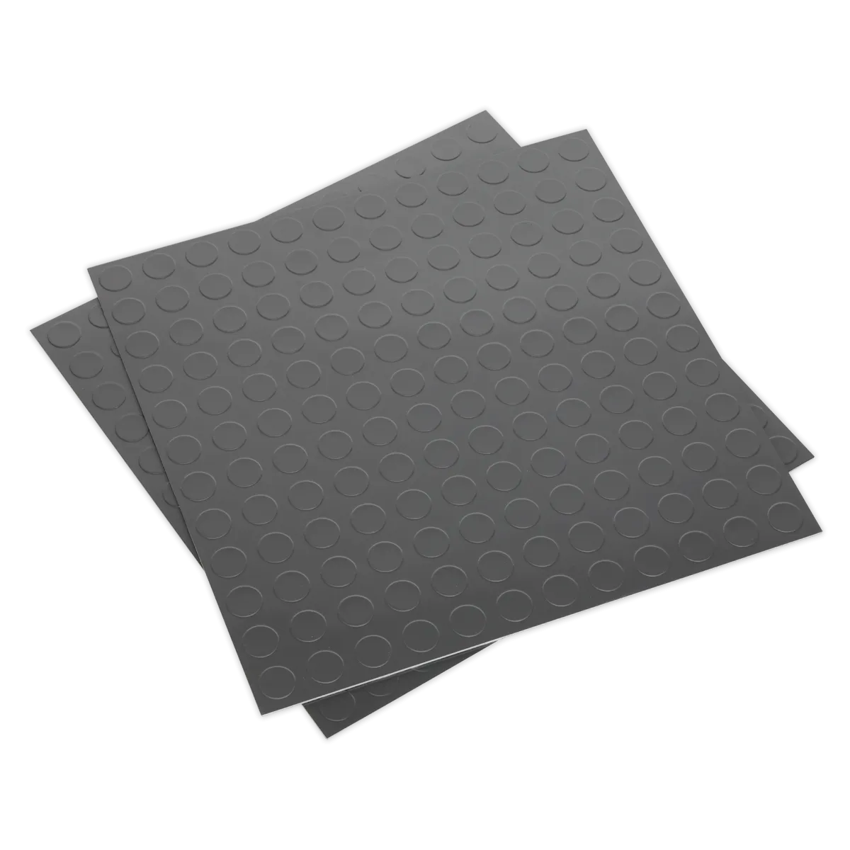Sealey Vinyl Floor Tile with Peel & Stick Backing - Silver Coin Pack of 16