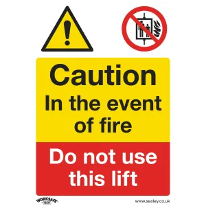 Sealey Warning Safety Sign - Caution Do Not Use Lift - Rigid Plastic - Pack of 10