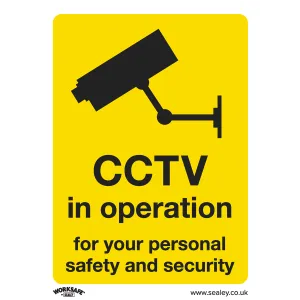 Sealey Warning Safety Sign - CCTV - Rigid Plastic