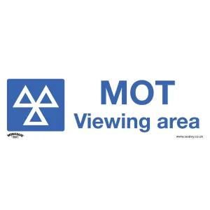 Sealey Warning Safety Sign - MOT Viewing Area - Self-Adhesive Vinyl - Pack of 10