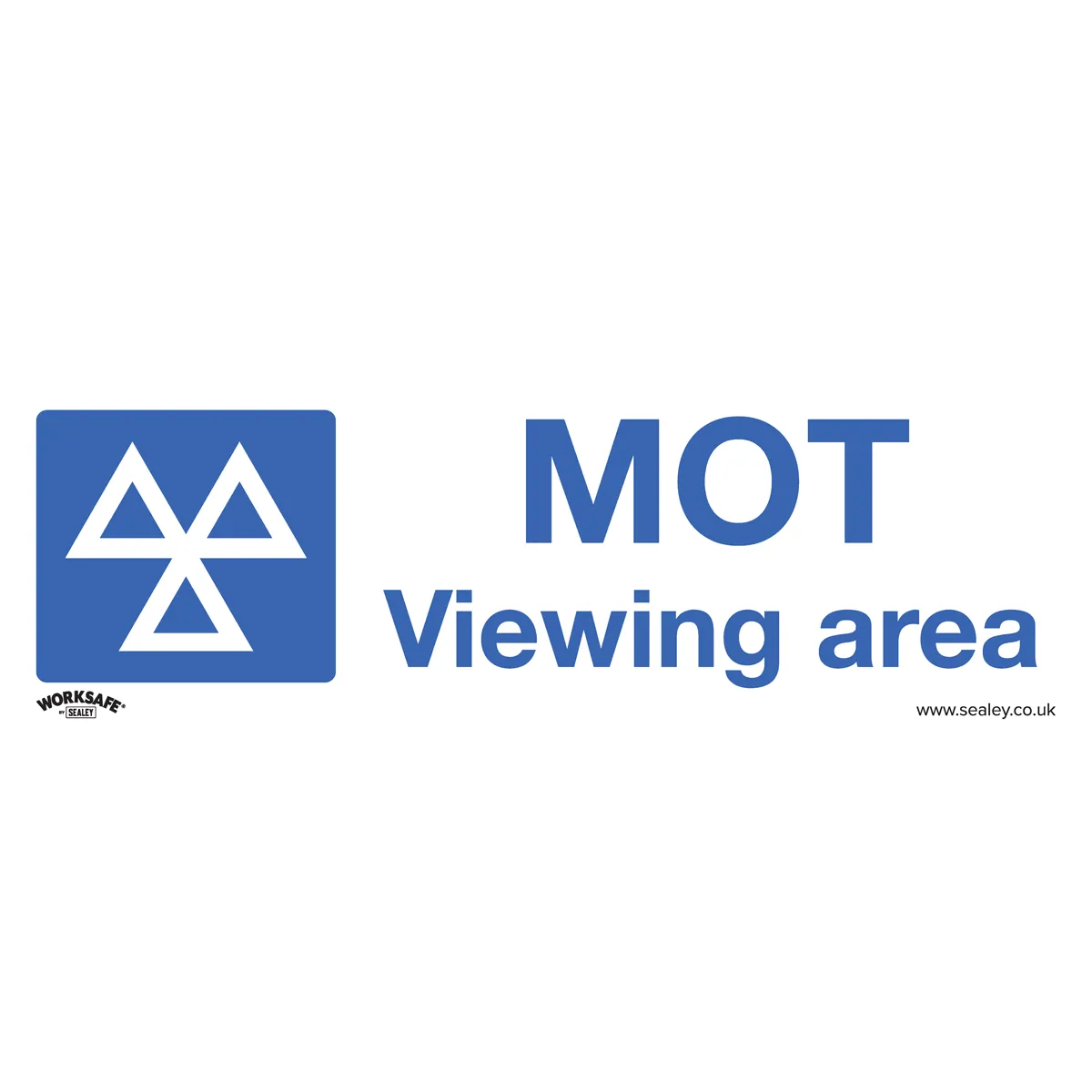 Sealey Warning Safety Sign - MOT Viewing Area - Self-Adhesive Vinyl - Pack of 10