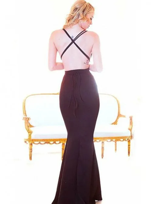Sexy Mermaid Burgundy Deep V Neck Backless Cheap Long Prom Dresses, BGP213
