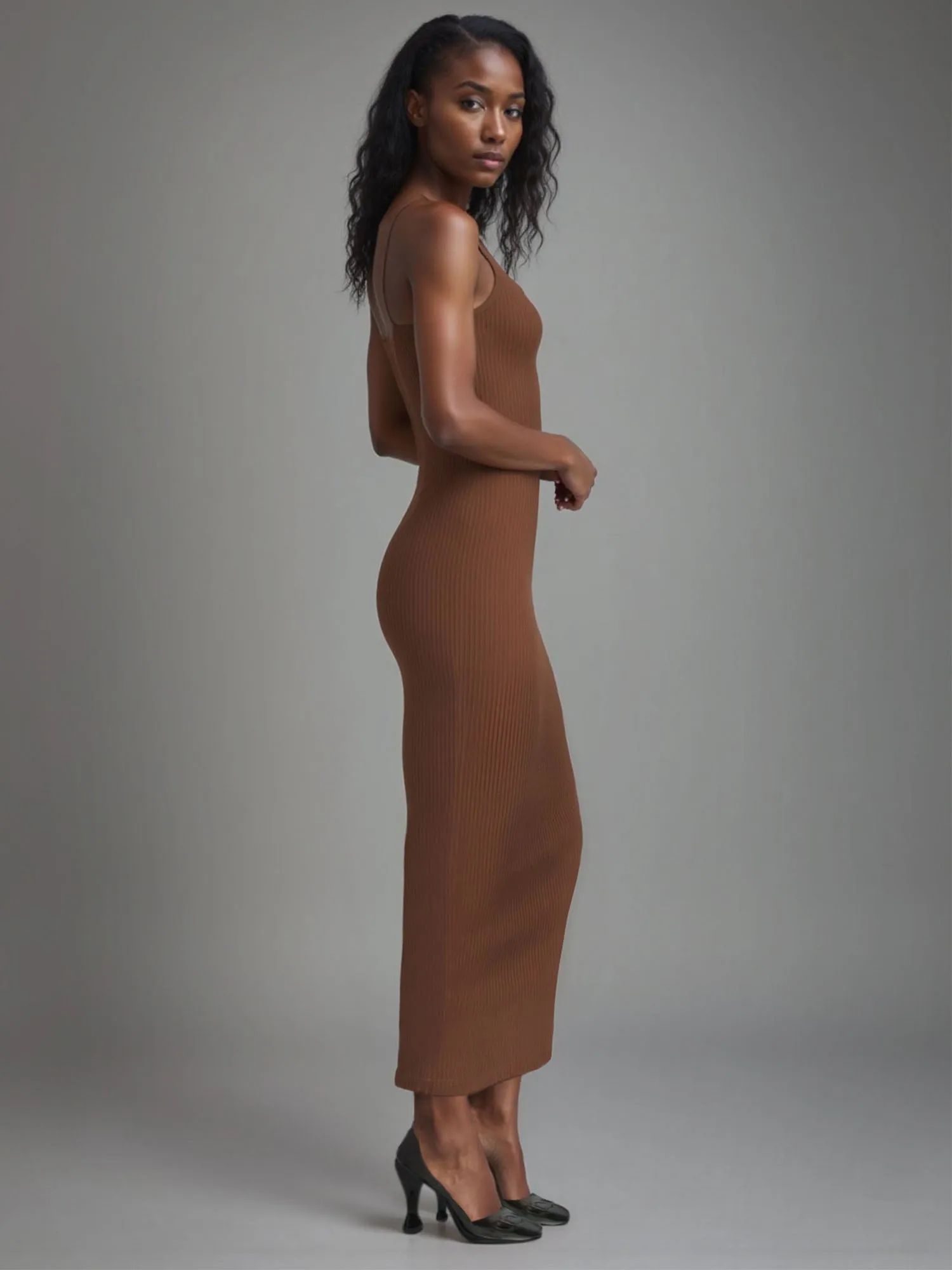 Sleeveless Maxi Rib Knit Dress