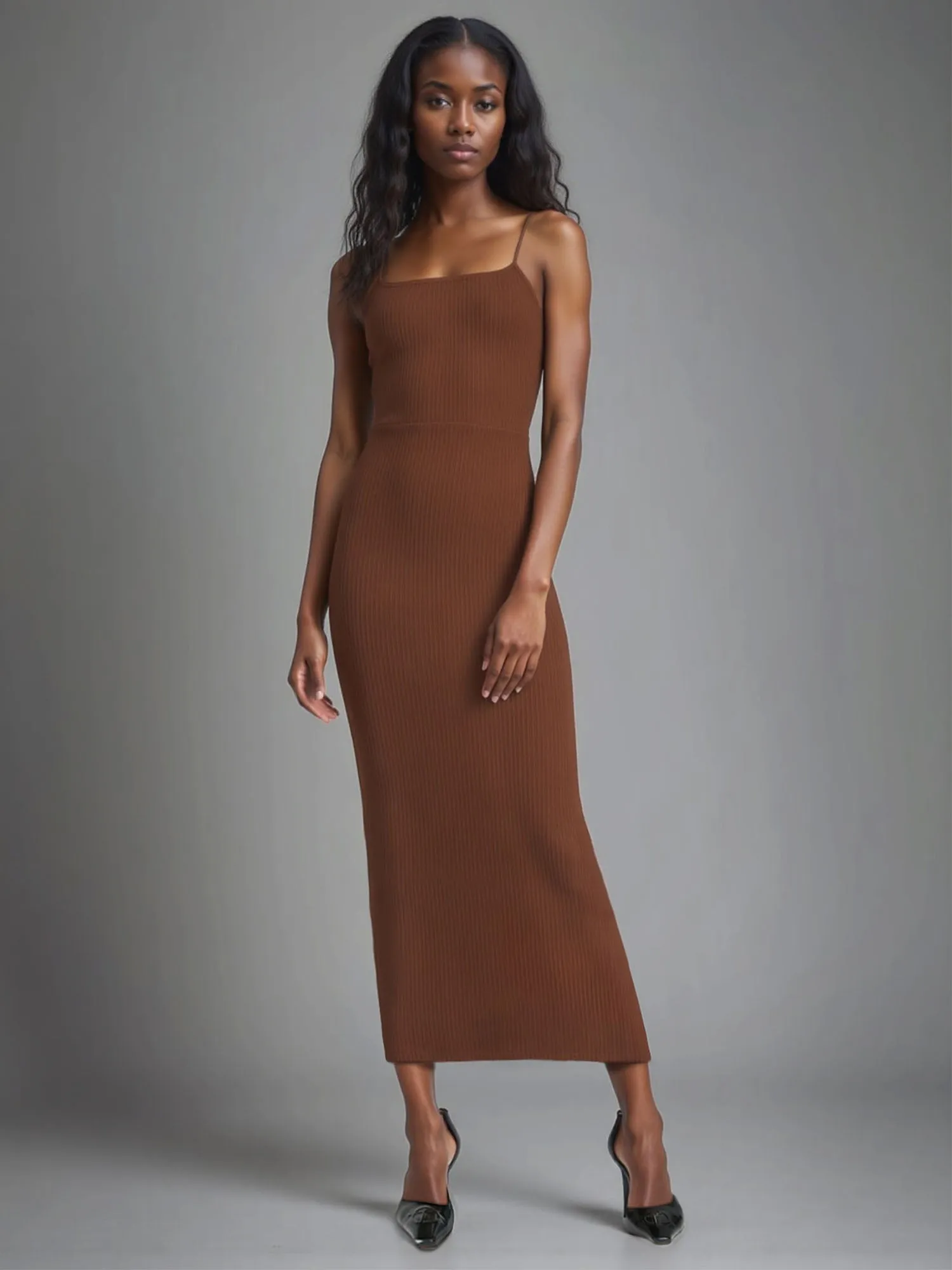 Sleeveless Maxi Rib Knit Dress