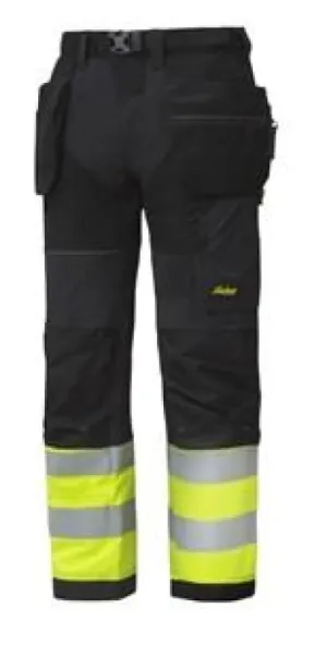 Snickers 6931 Flexi Work High Visibility Trousers with Holster Pockets - Class 1
