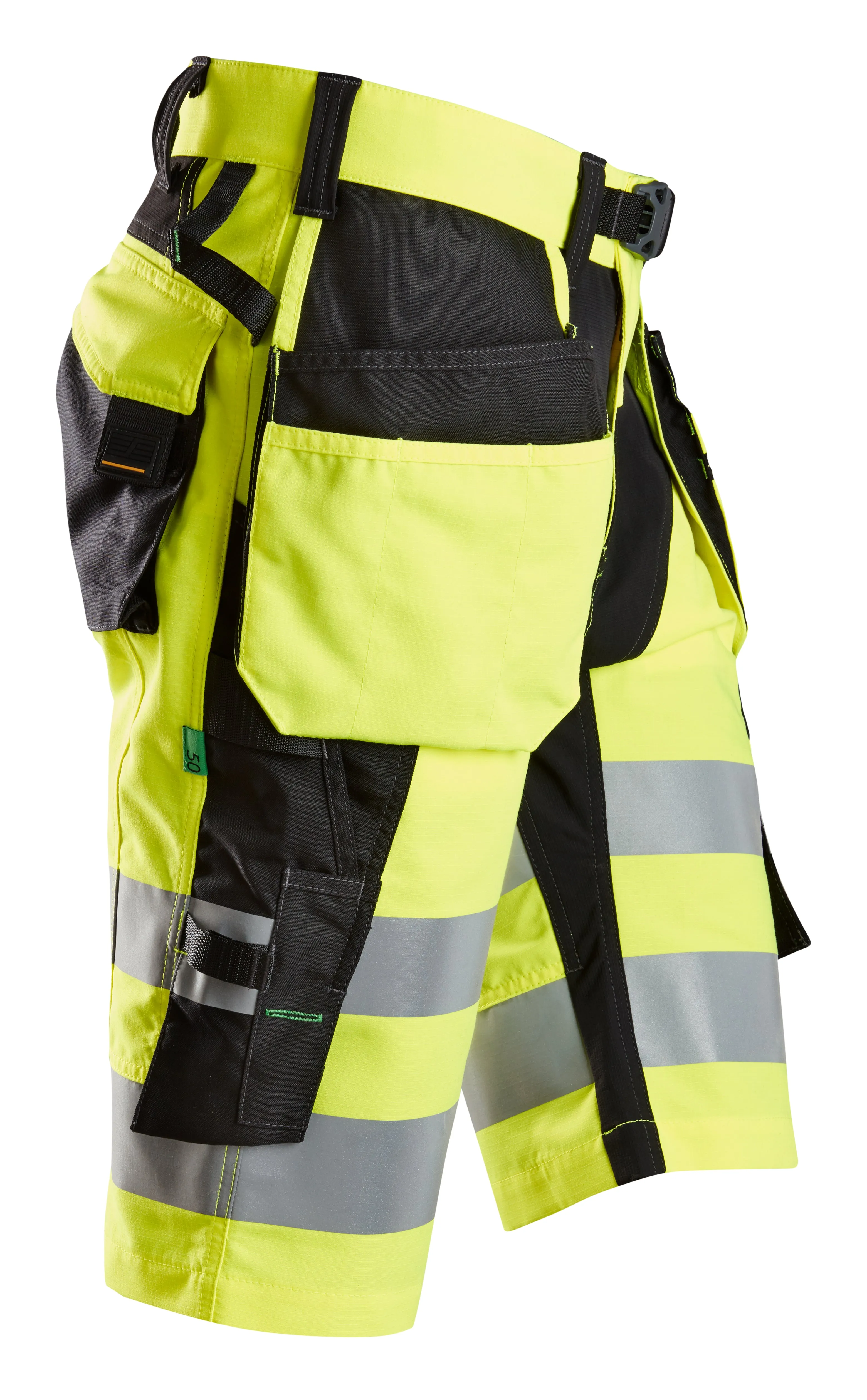 Snickers FlexiWork, High-Vis Shorts  Holster Pockets Class 1