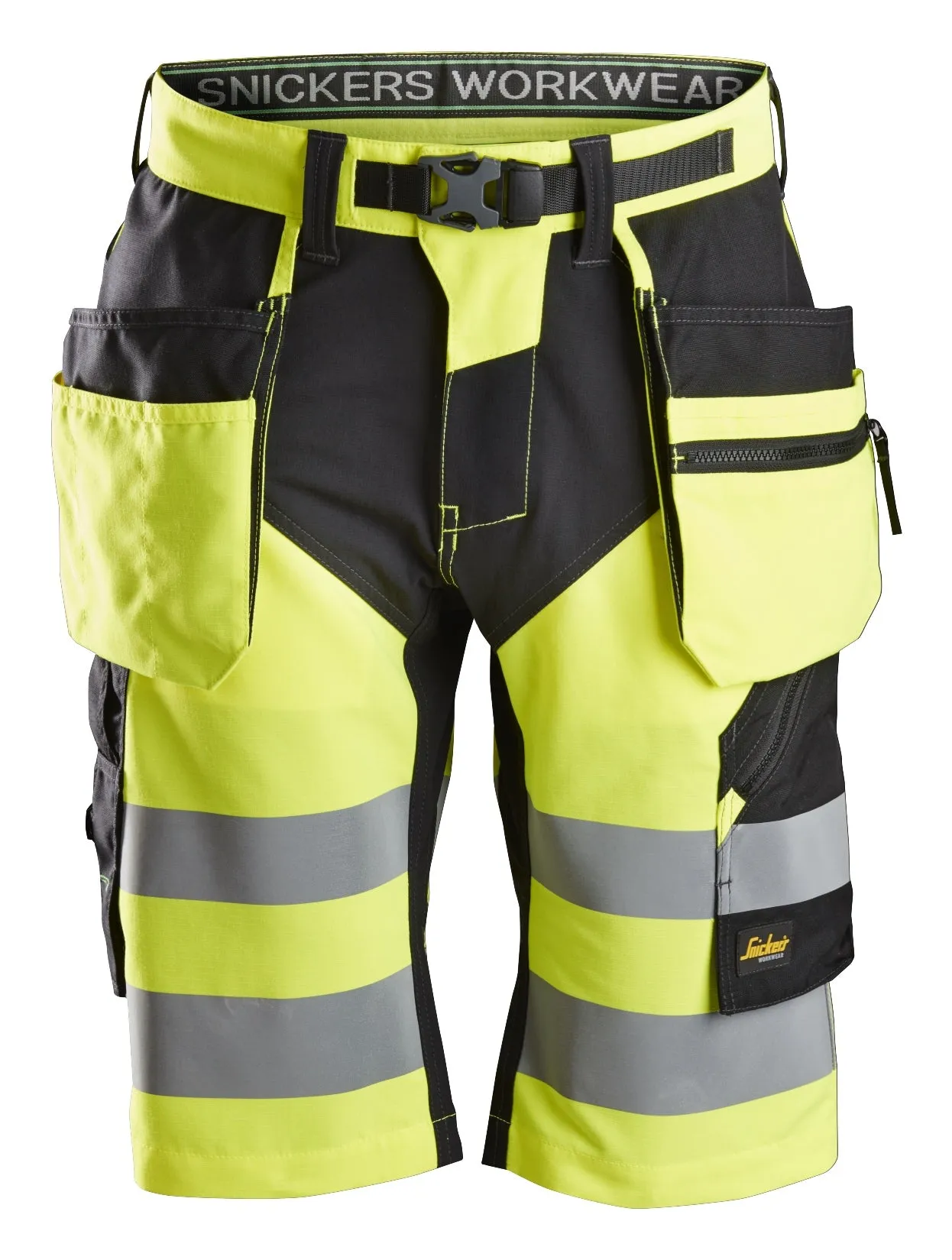 Snickers FlexiWork, High-Vis Shorts  Holster Pockets Class 1