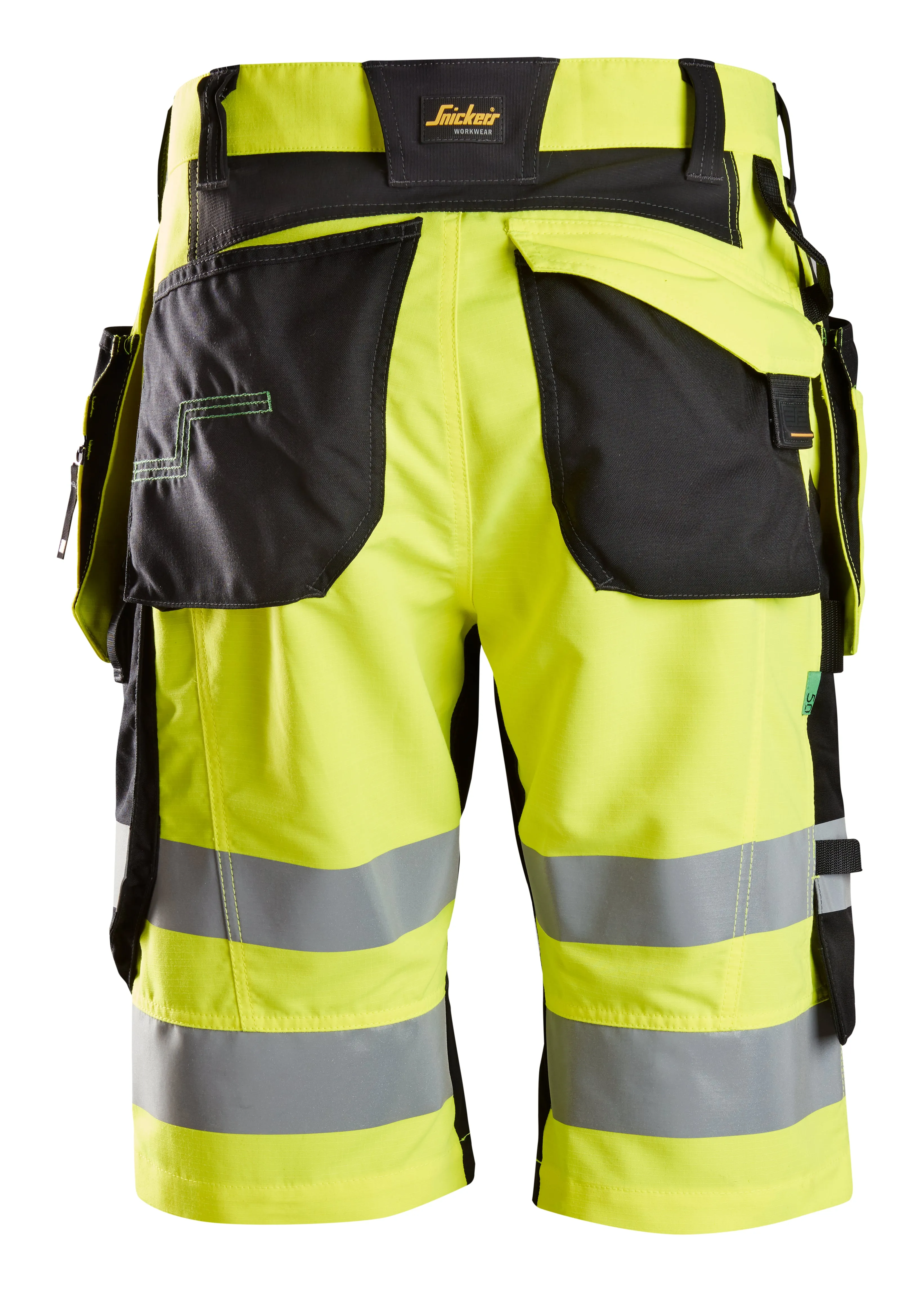 Snickers FlexiWork, High-Vis Shorts  Holster Pockets Class 1