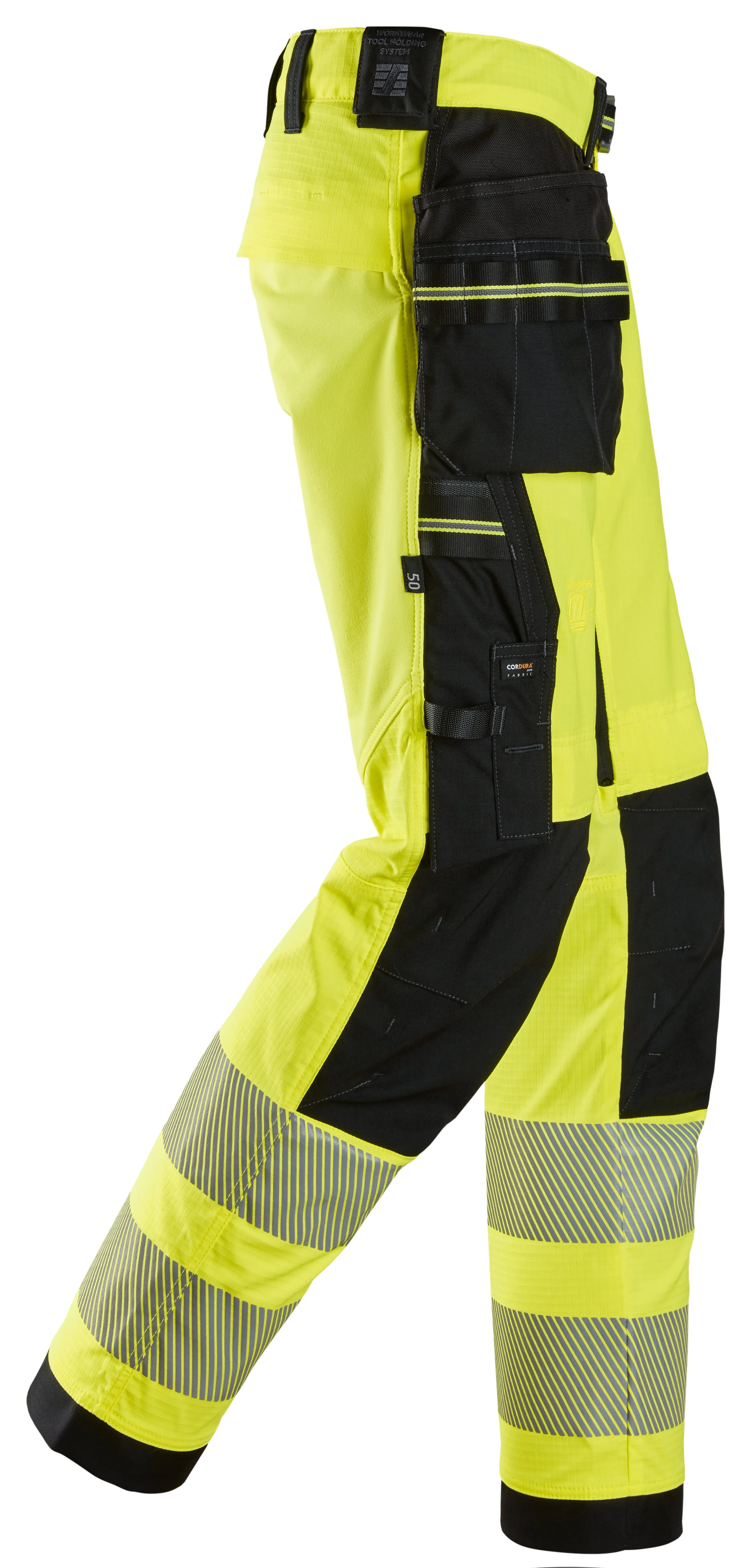 Snickers High-Vis Class 2 Stretch Work Trousers Holster Pockets