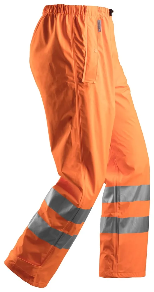 Snickers High-Vis PU Rain Trousers Class 2