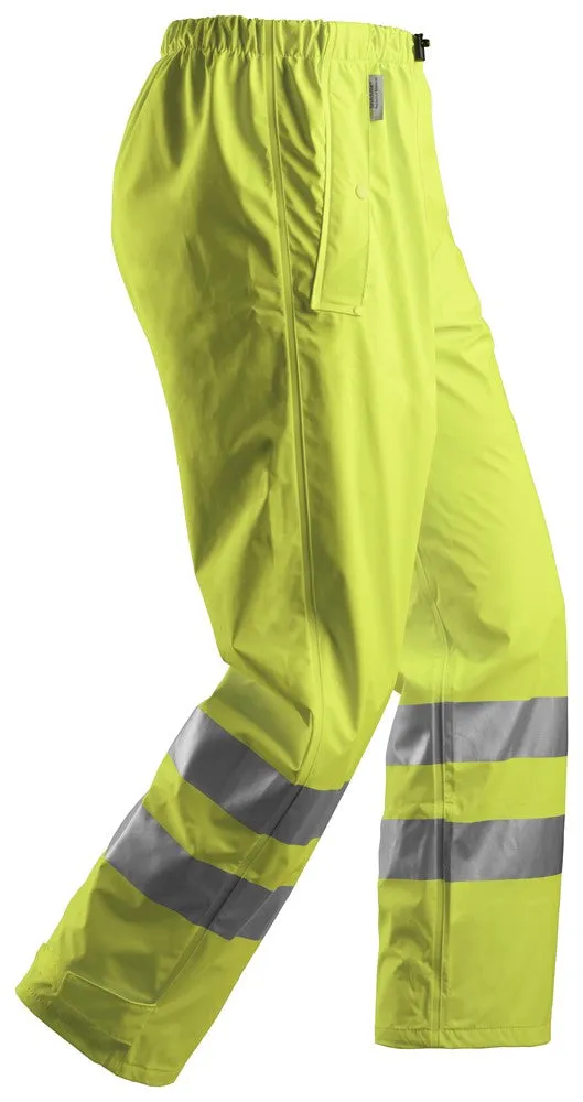 Snickers High-Vis PU Rain Trousers Class 2