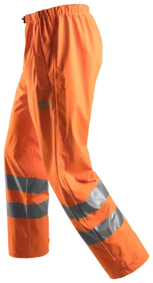 Snickers High-Vis PU Rain Trousers Class 2