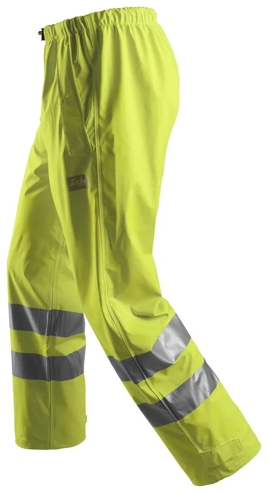 Snickers High-Vis PU Rain Trousers Class 2