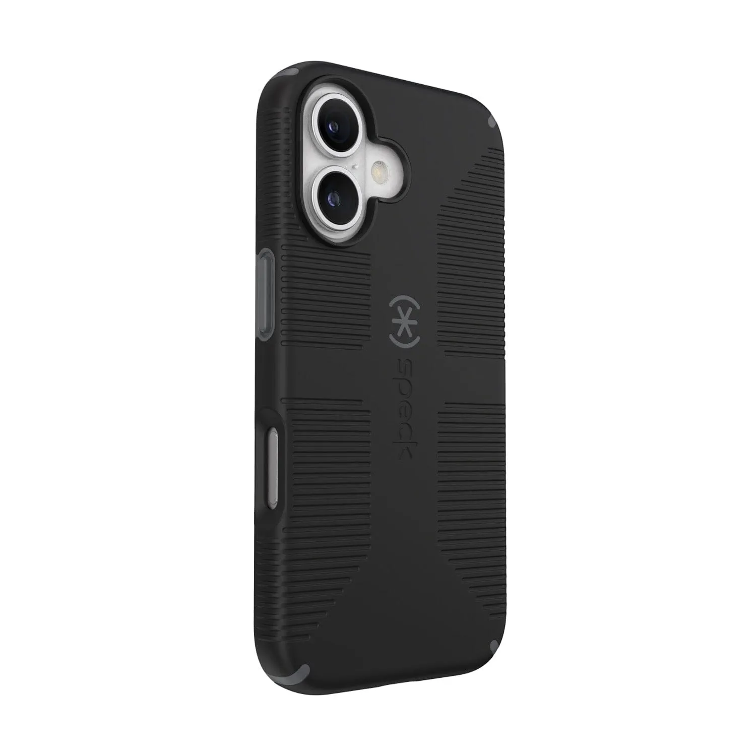 Speck Candyshell Grip MagSafe Case – Apple iPhone 16 – Black & Slate Grey