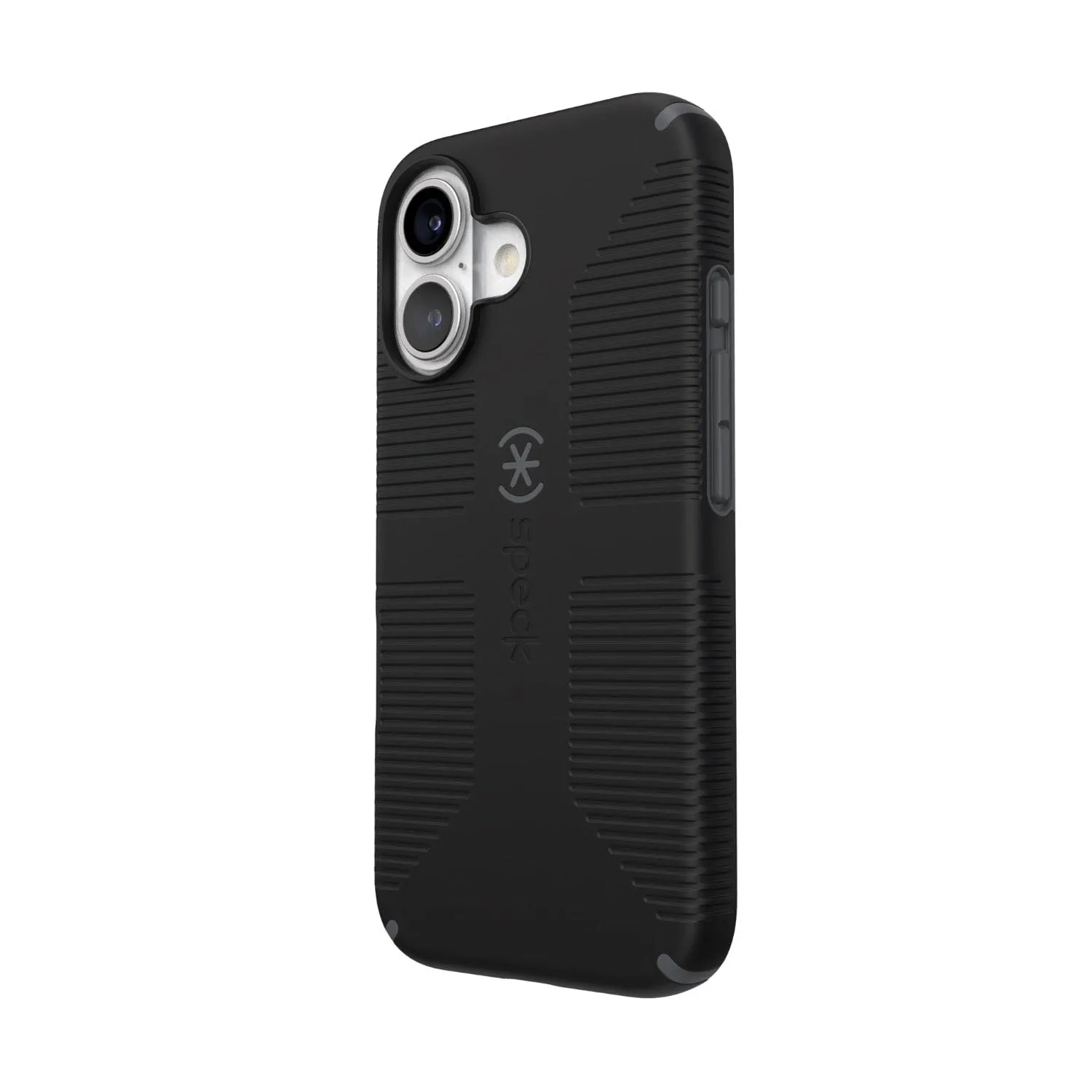 Speck Candyshell Grip MagSafe Case – Apple iPhone 16 – Black & Slate Grey