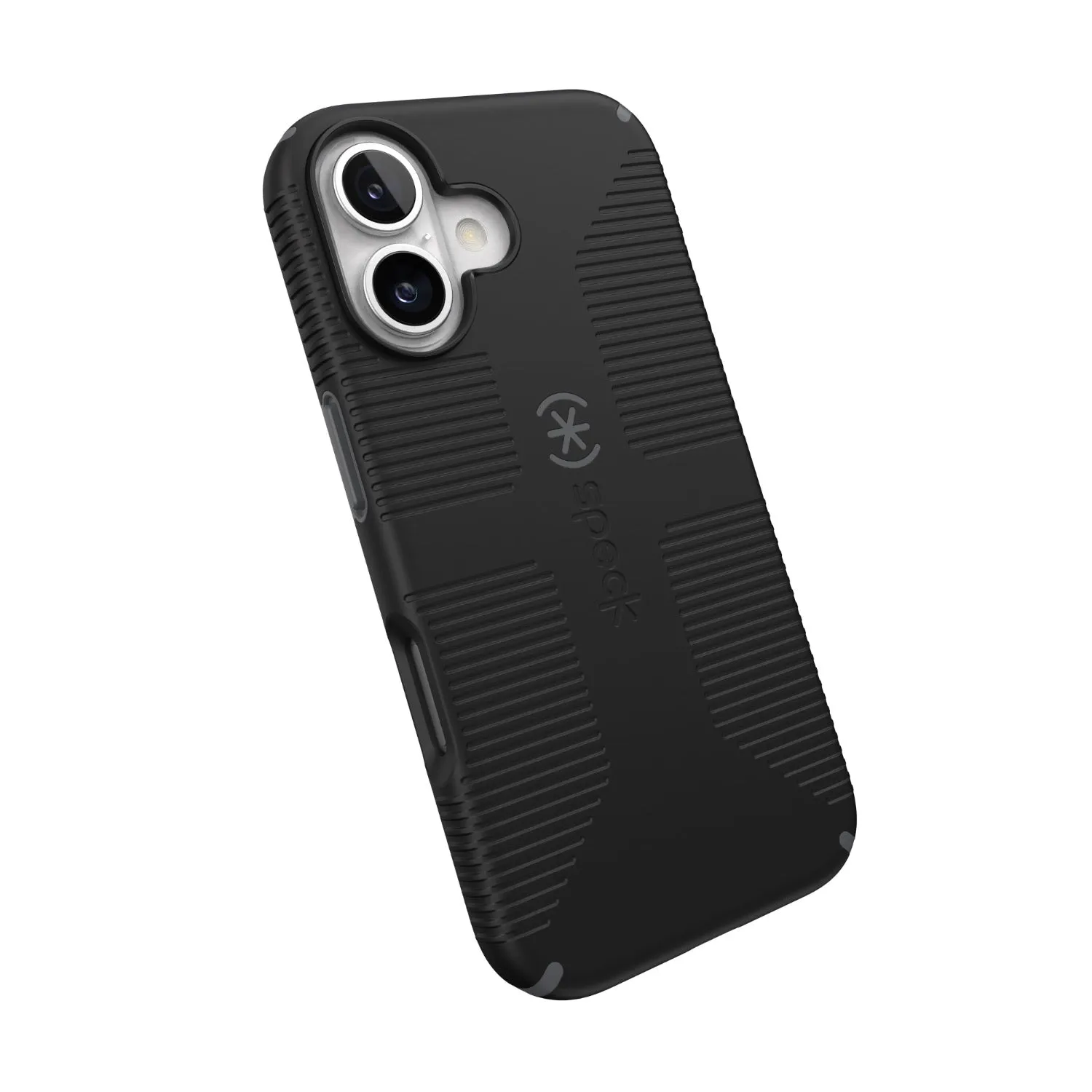 Speck Candyshell Grip MagSafe Case – Apple iPhone 16 – Black & Slate Grey