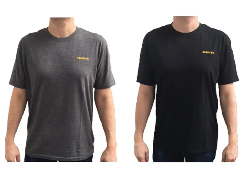 STANLEY Clothing T-Shirt Twin Pack Grey & Black - XXL