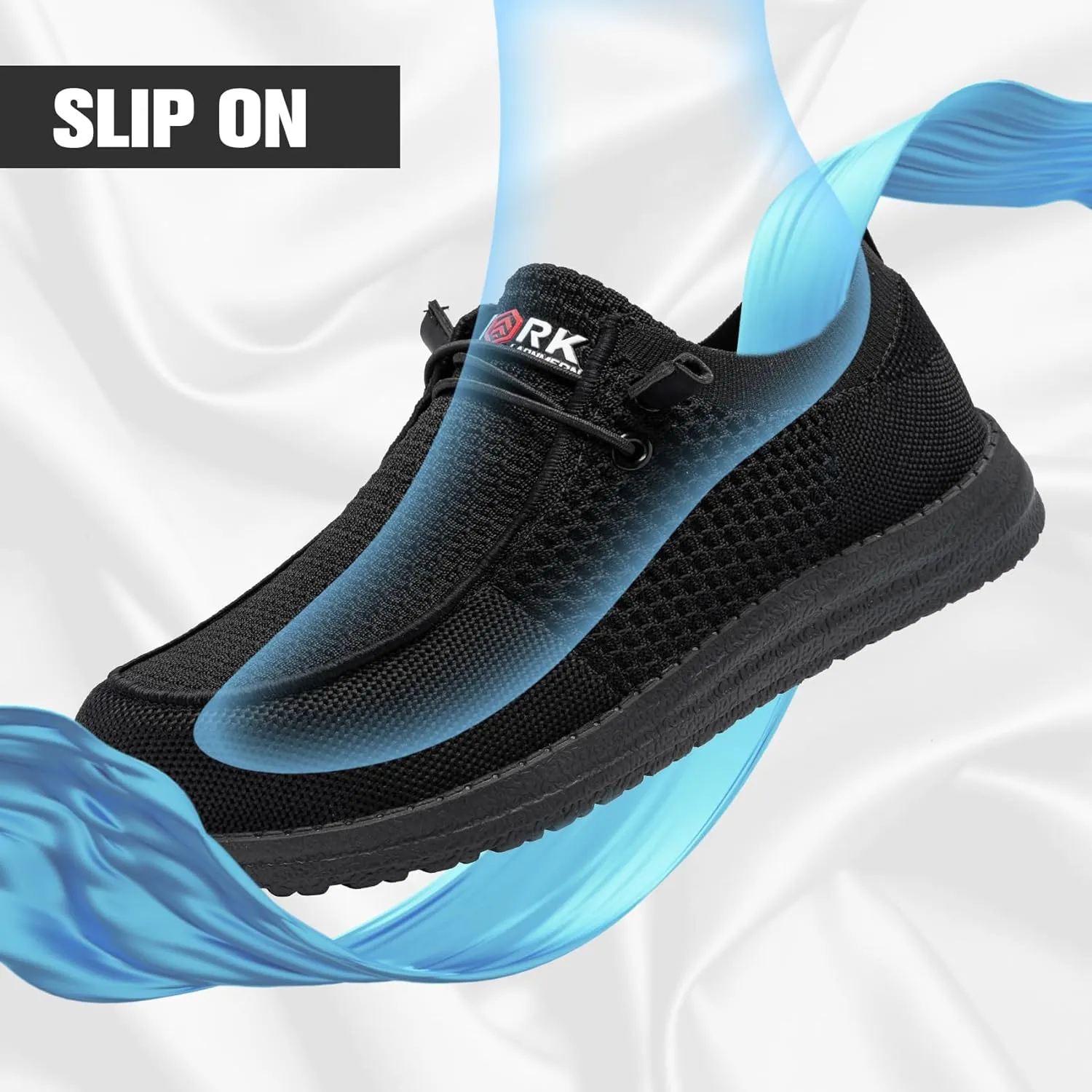 Steel Dudes - Lightweight Slip-On Steel Toe Shoes for Men – Comfortable Steel Toe Loafers for Lounging, Walking, and Everyday Wear